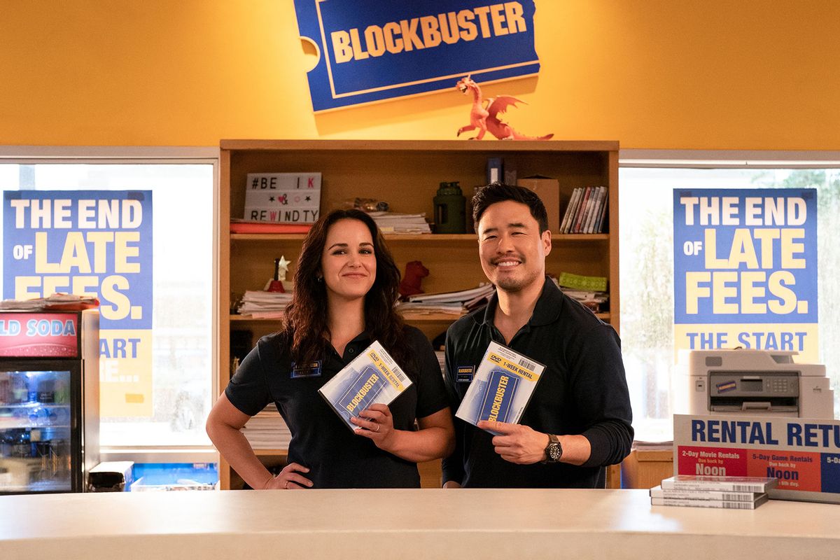 Melissa Fumero as Eliza and Randall Park as Timmy in "Blockbuster" (Ricardo Hubbs/Netflix)