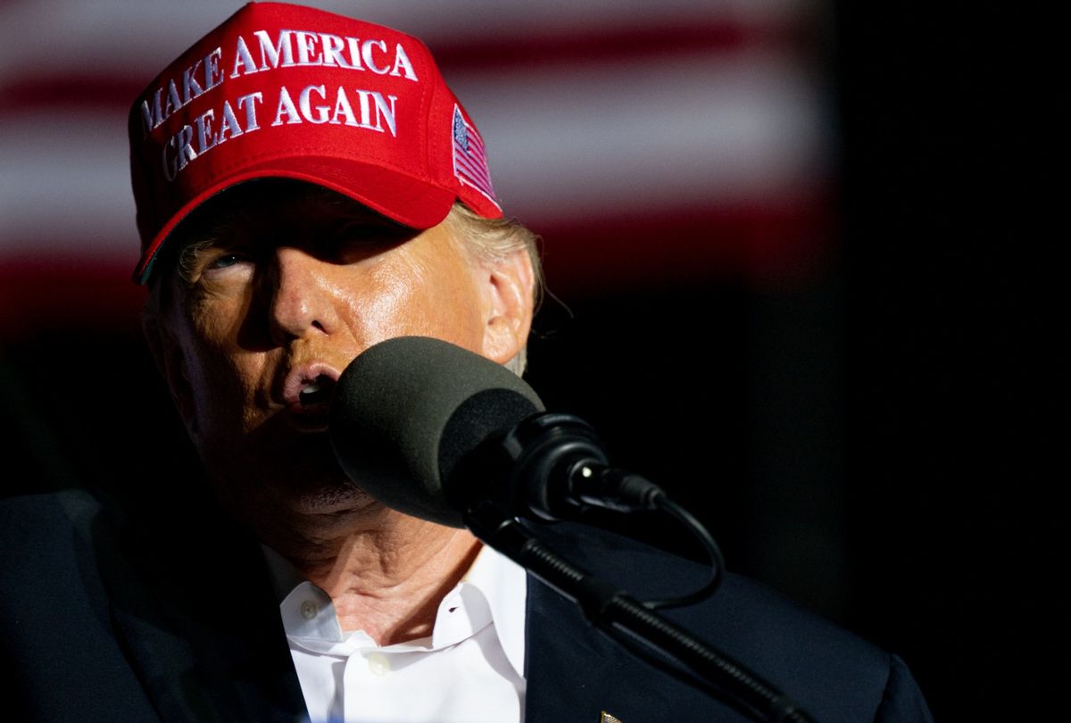 Former President Donald Trump speaks at a 'Save America' rally on October 22, 2022 in Robstown, Texas.  (Brandon Bell/Getty Images)