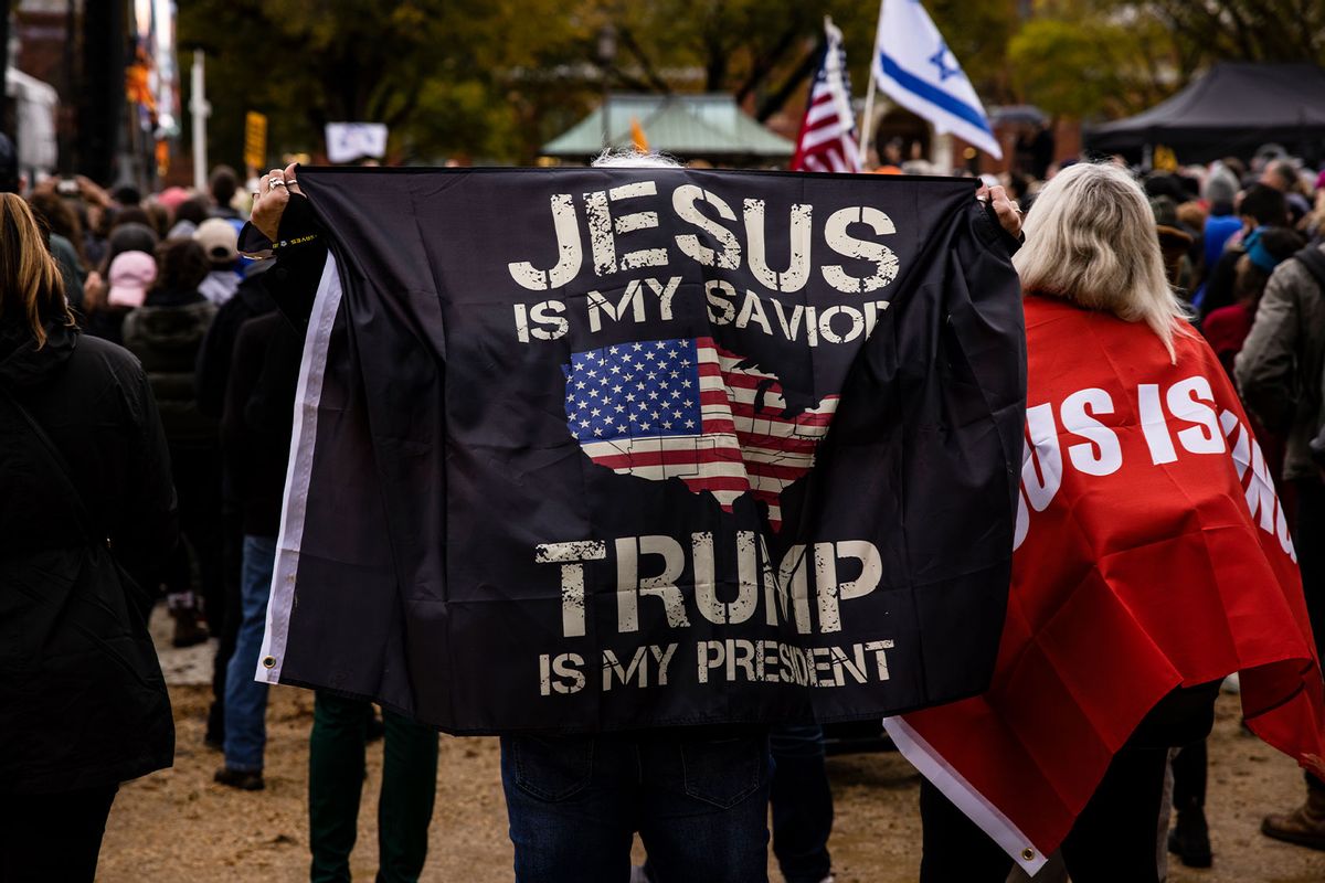 Worshippers attend a concert by evangelical musician Sean Feucht on the National Mall on October 25, 2020 in Washington, DC. (Samuel Corum/Getty Images)