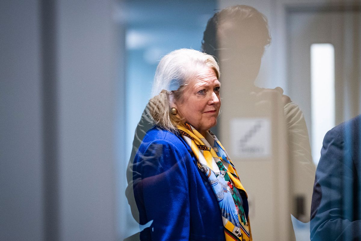 Virginia "Ginni" Thomas, wife of Supreme Court Justice Clarence Thomas, walks during a break as she speaks behind closed doors with investigators on the Jan. 6 Select Committee on Thursday, Sept 29, 2022 in Washington, DC. (Jabin Botsford/The Washington Post via Getty Images)