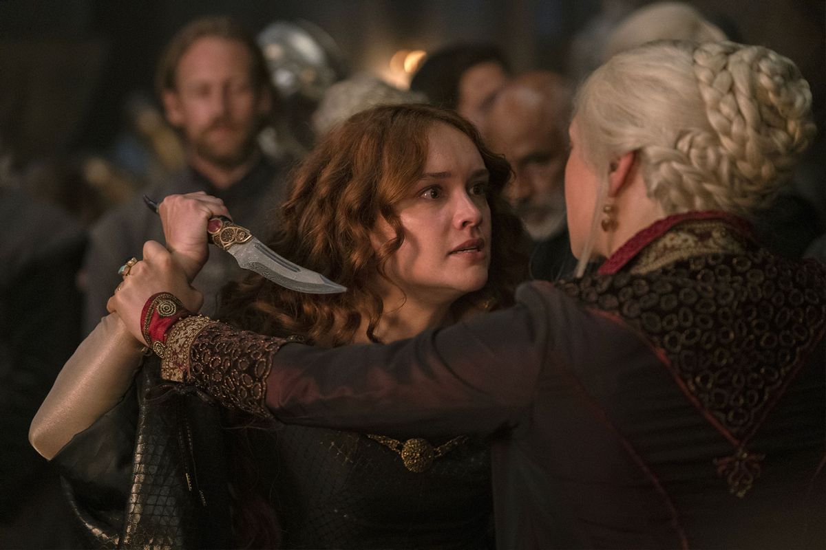 Olivia Cooke as Alicent and Emma D'Arcy as Rhaenyra in "House of the Dragon" (Ollie Upton/HBO)