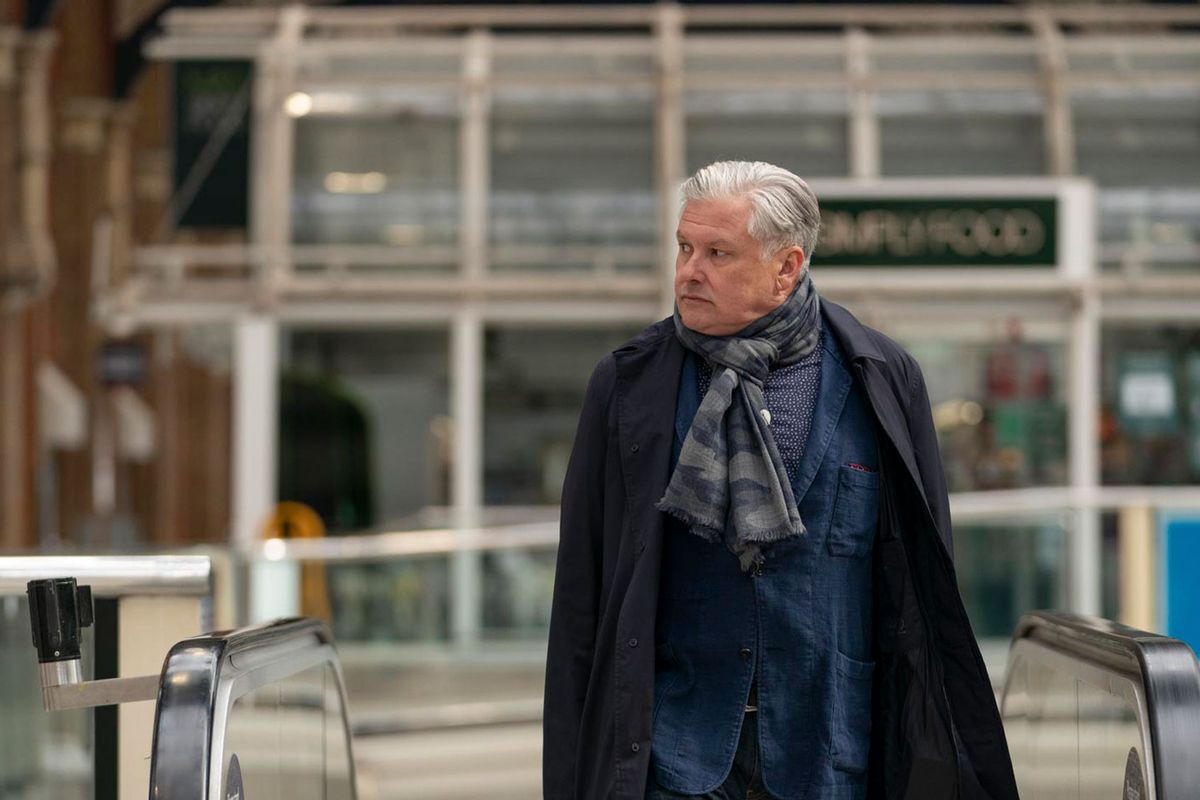 Conleth Hill as Alan Conway in "Magpie Murders" (PBS/Eleventh Hour Films)