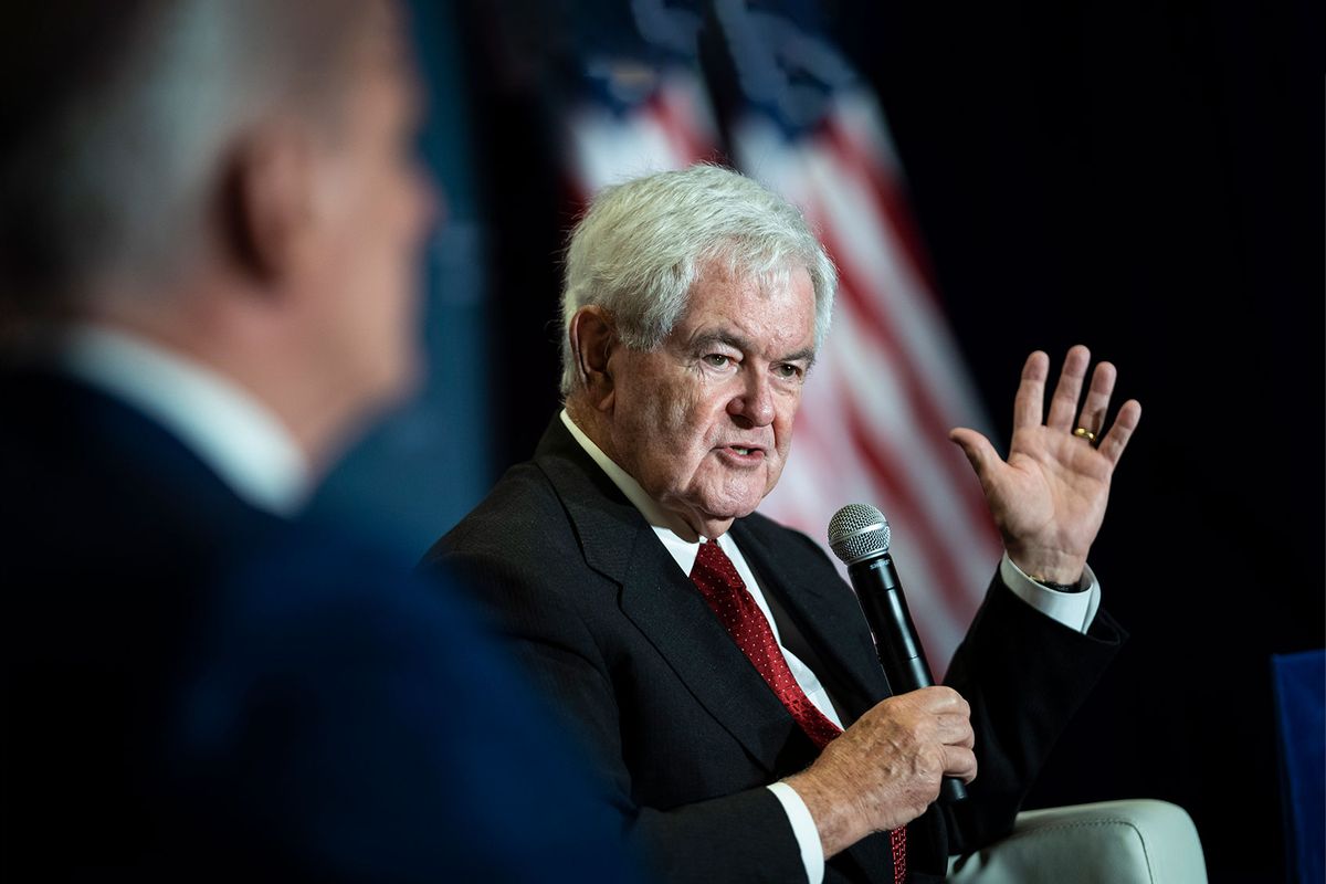 Former House Speaker Newt Gingrich speaks during the America First Agenda Summit organized by America First Policy Institute AFPI on Tuesday, July 26, 2022 in Washington, DC. (Jabin Botsford/The Washington Post via Getty Images)
