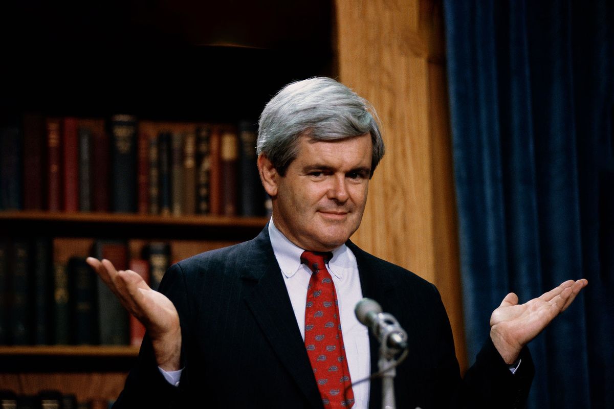 Representative Newt Gingrich Shrugging, October 02, 1990 (Wally McNamee/CORBIS/Corbis via Getty Images)