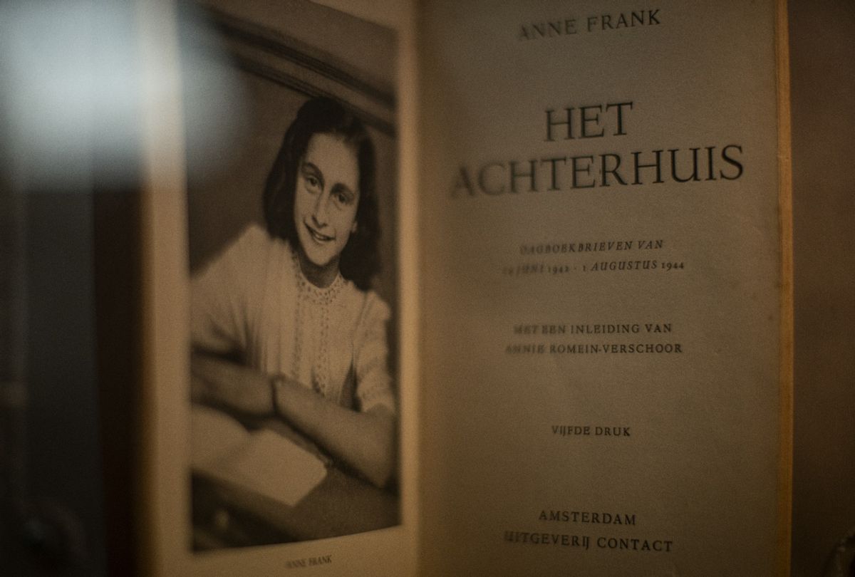 A replica edition of "Anne Frank's Diary" is exhibit in the "Anne Frank's House" museum in Buenos Aires, Argentina on July 01, 2022. (Pablo Barrera/Anadolu Agency via Getty Images)