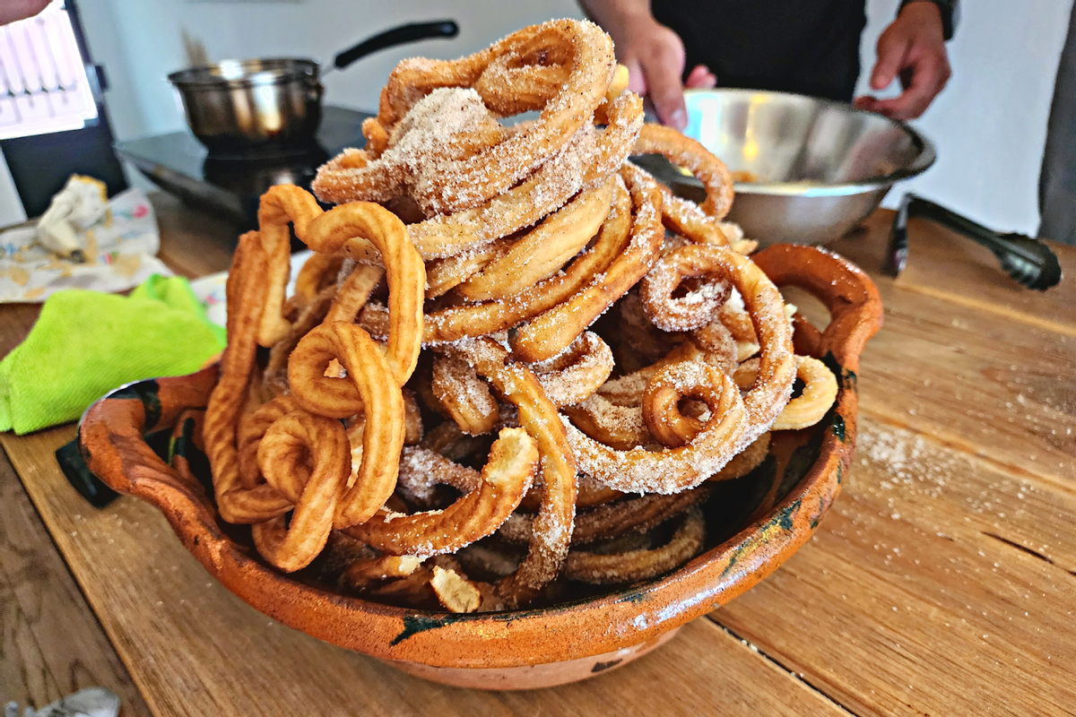 Churros with Chocolate Ganache - A Cozy Kitchen