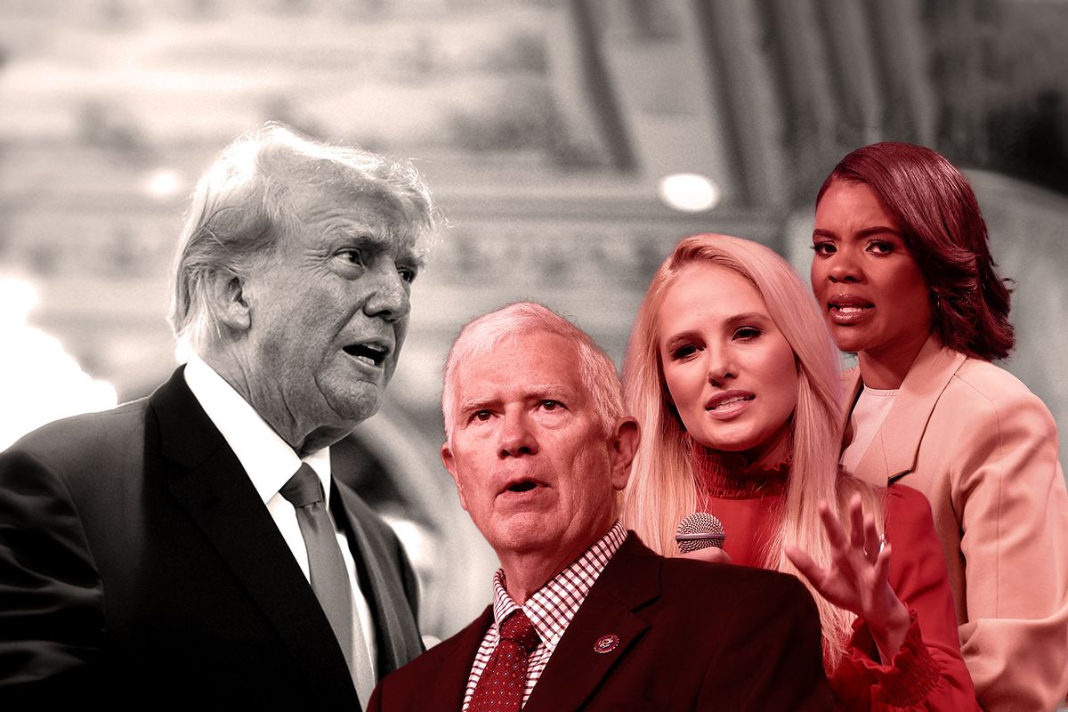 Donald Trump, Mo Brooks, Tomi Lahren and Candace Owens (Photo illustration by Salon/Getty Images)