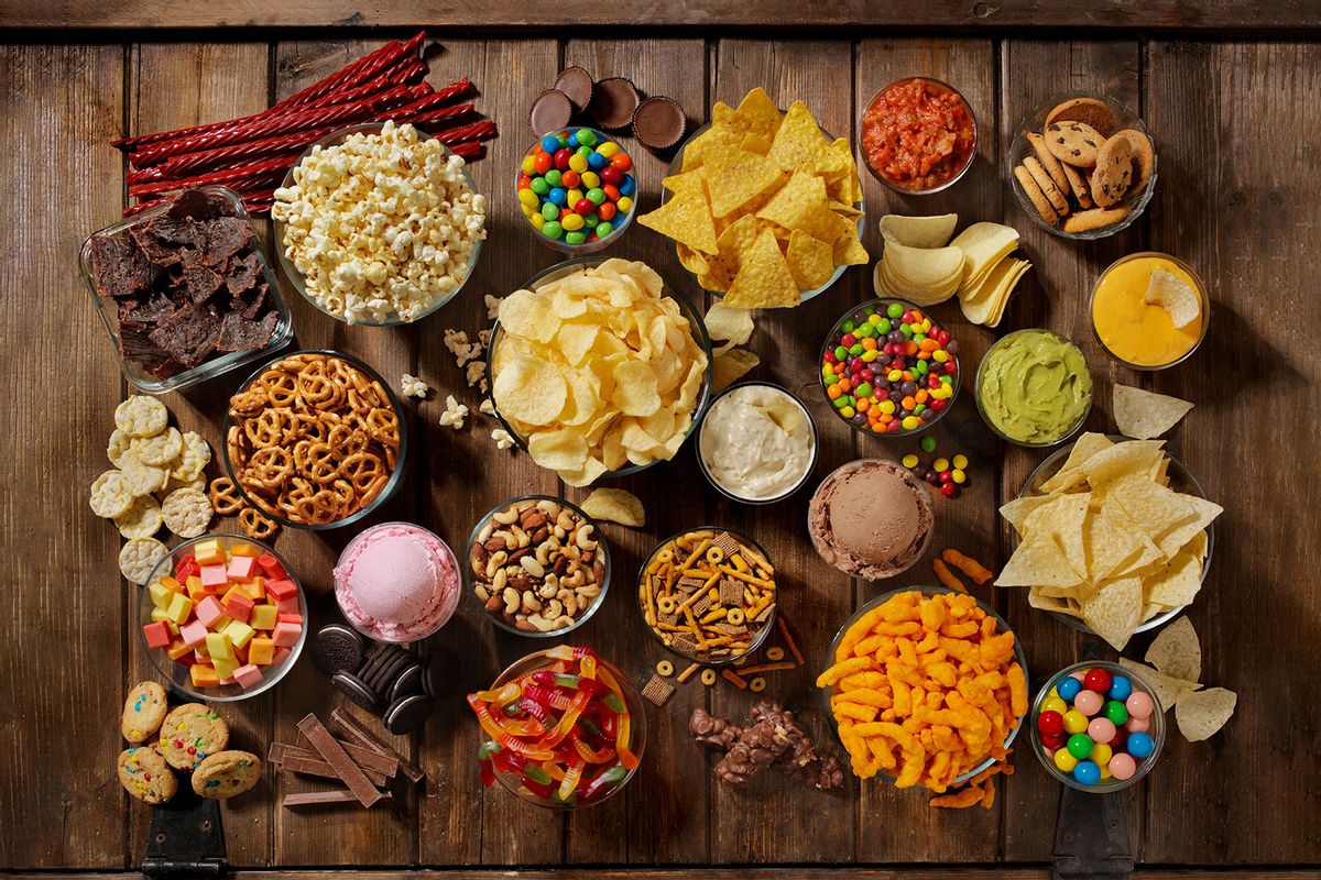 Group of Sweet and Salty Snacks (Getty Images/LauriPatterson)