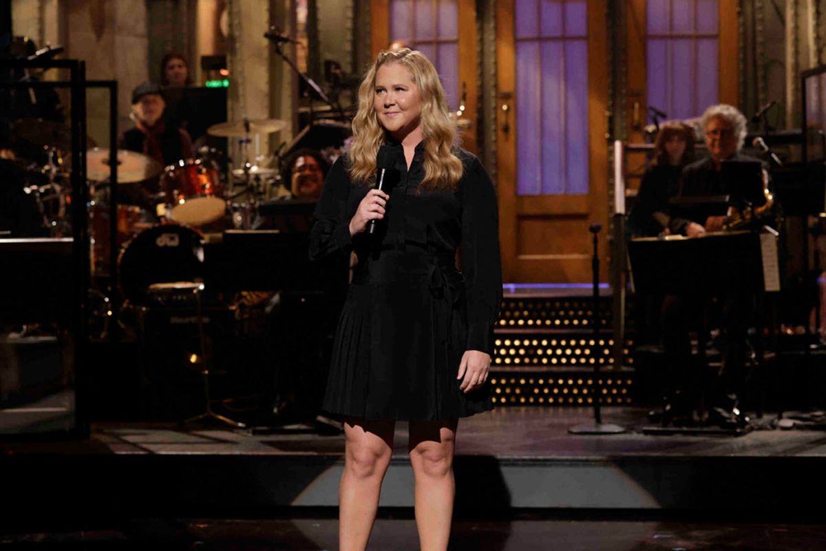 Host Amy Schumer during the Monologue on Saturday, November 5, 2022 (Will Heath/NBC)
