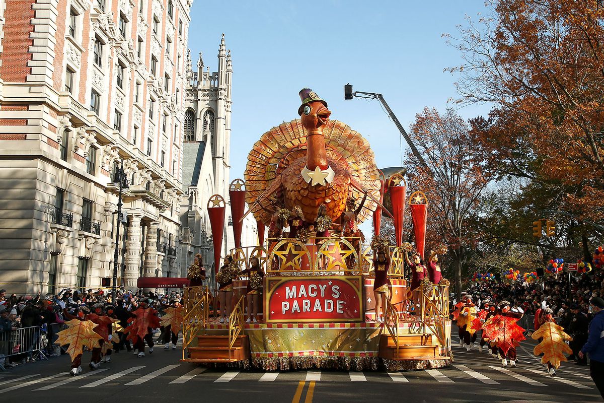 Thanksgiving Turkey balloon is seen during the 95th Macy's Thanksgiving Day Parade on November 25, 2021 in New York City. (John Lamparski/Getty Images)