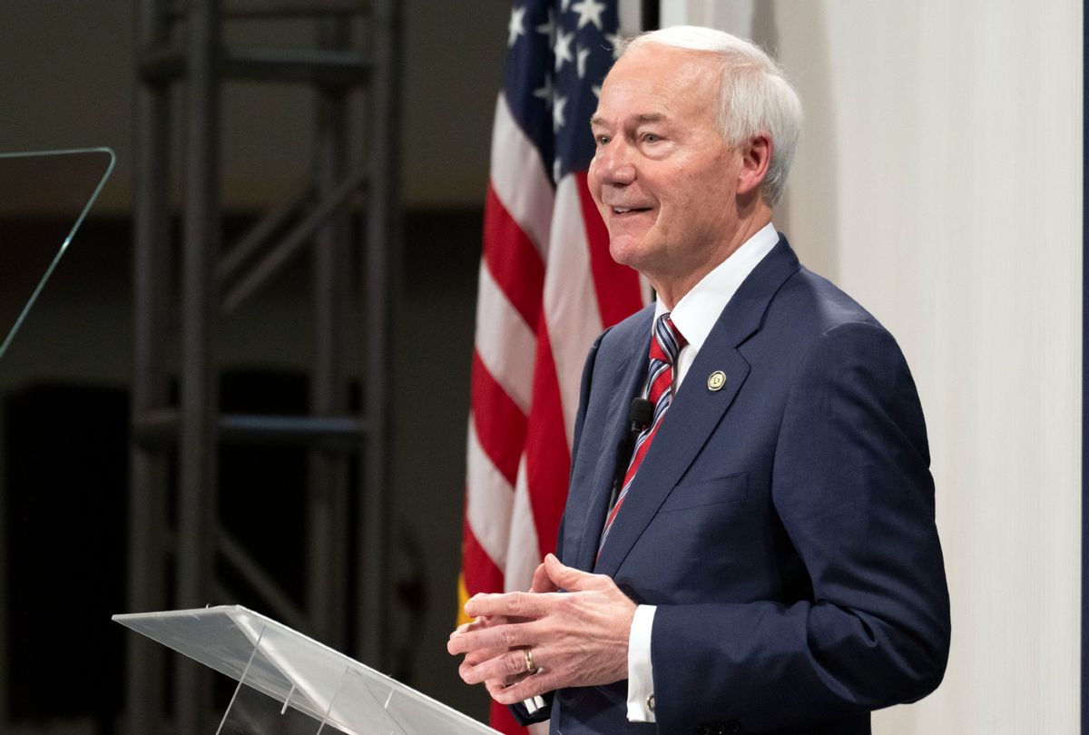 Governor of Arkansas, Asa Hutchinson, speaks at the Ronald Reagan Presidential Library Wednesday, Nov 30, 2022 (Hans Gutknecht/MediaNews Group/Los Angeles Daily News via Getty Images)
