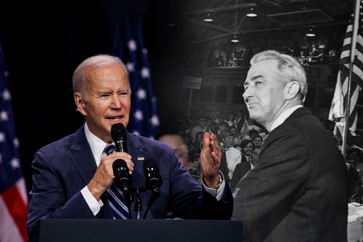 US President Joe Biden | Senator Eugene McCarthy, 1968 (Photo illustration by Salon/Getty Images)