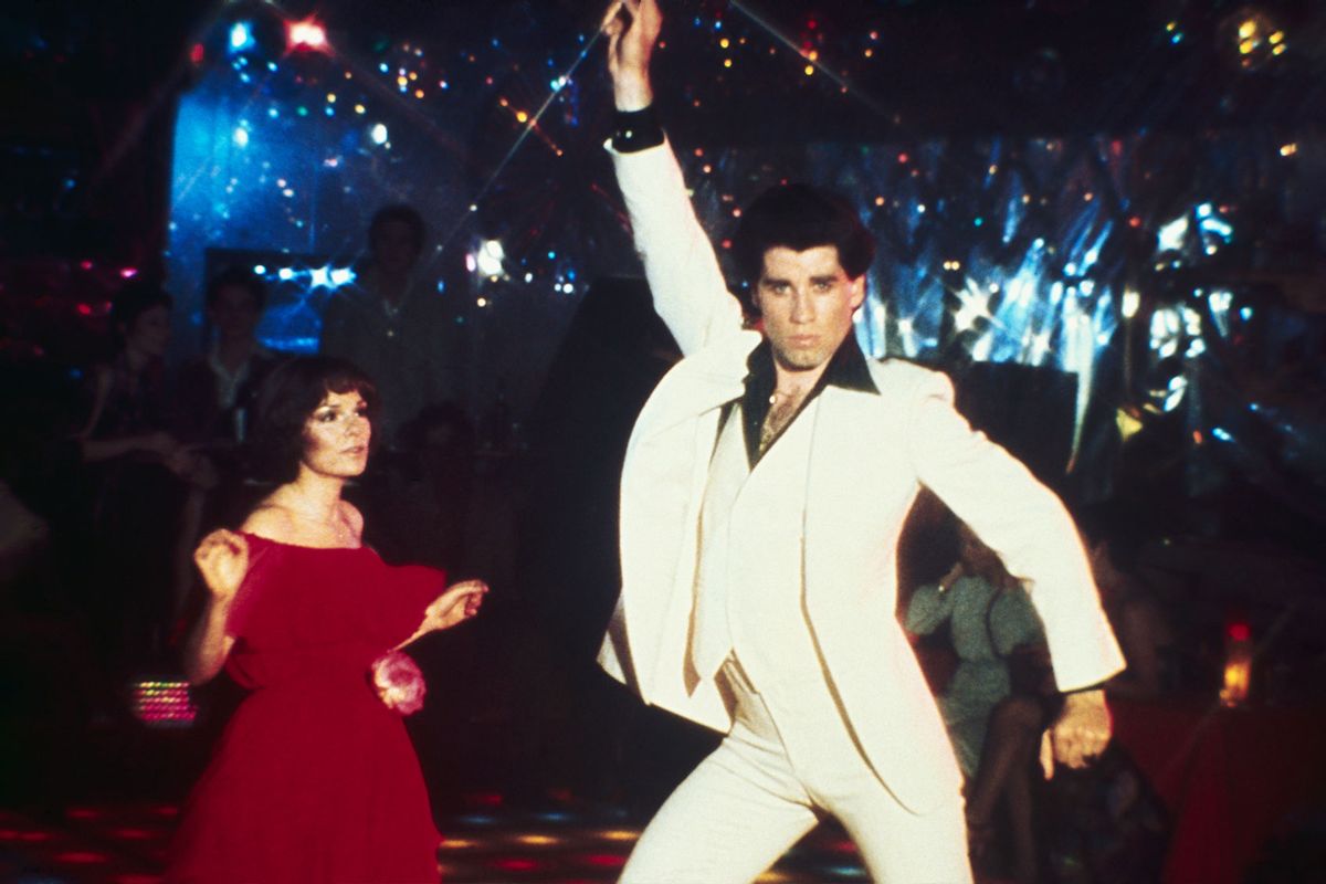 Actor John Travolta dancing with actress Karen Gorney in the movie "Saturday Night Fever" (Getty Images/Bettmann)