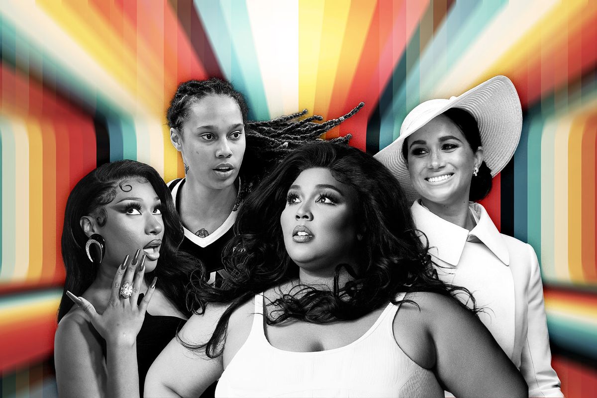 Lizzo, Megan Thee Stallion, Britney Griner and Megan Markle (Photo illustration by Salon/Getty images/HBO Max)