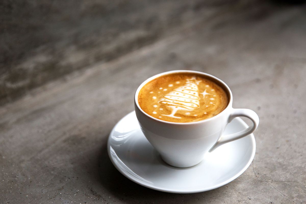 Tasty Cappuccino With Christmas Tree Latte Art (Getty Images / Mariia Ploshikhina / EyeEm)