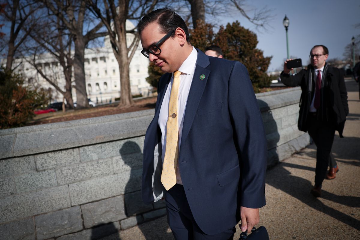 Rep. George Santos (R-NY) leaves the U.S. Capitol on January 12, 2023 in Washington, DC.  (Win McNamee/Getty Images)