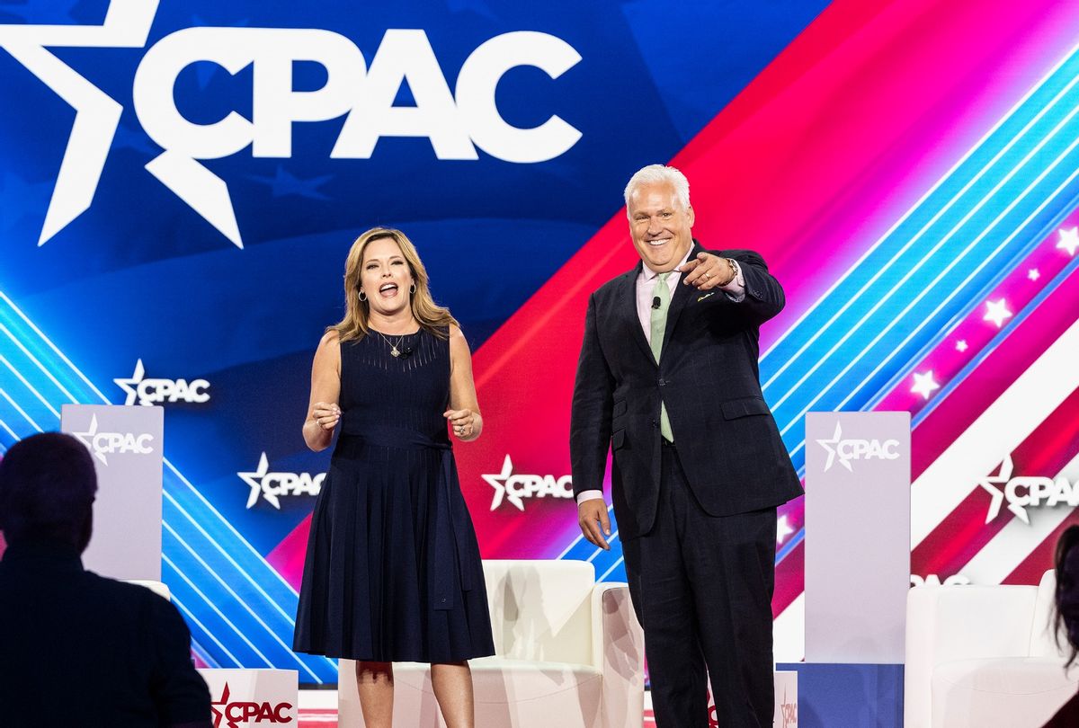 Mercedes Schlapp and Matt Schlapp speak during CPAC (Conservative Political Action Conference) Texas 2022 conference at Hilton Anatole. (Lev Radin/Pacific Press/LightRocket via Getty Images)