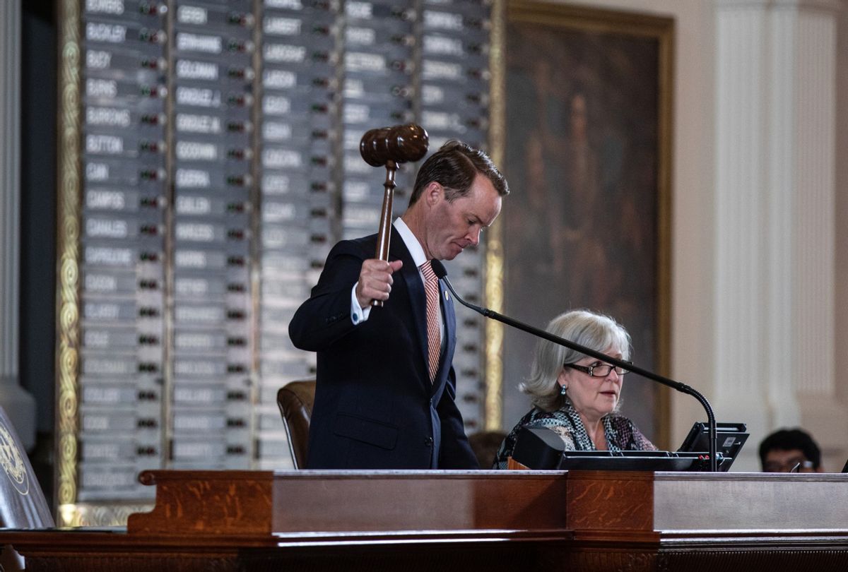 Texas Speaker of the House Dade Phelan, R-Beaumont, gavels in the 87th Legislature's special session in the House chamber at the State Capitol on July 8, 2021 in Austin, Texas. (Tamir Kalifa/Getty Images)