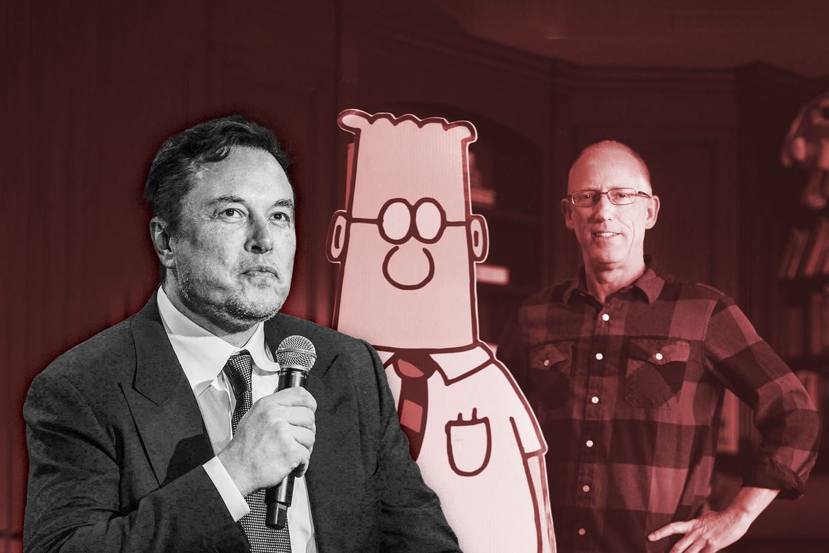 Elon Musk | Scott Adams, cartoonist and author and creator of "Dilbert" (Photo illustration by Salon/Getty Images)