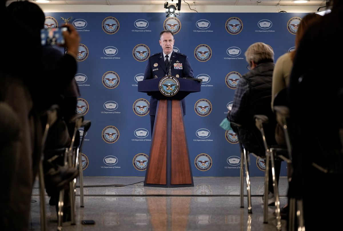 Pentagon Press Secretary Brig. Gen. Pat Ryder speaks during a press briefing at the Pentagon on February 10, 2023 in Arlington, Virginia.  (Drew Angerer/Getty Images)