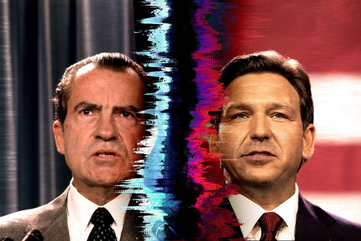 Richard Nixon and Ron DeSantis (Photo illustration by Salon/Getty Images)