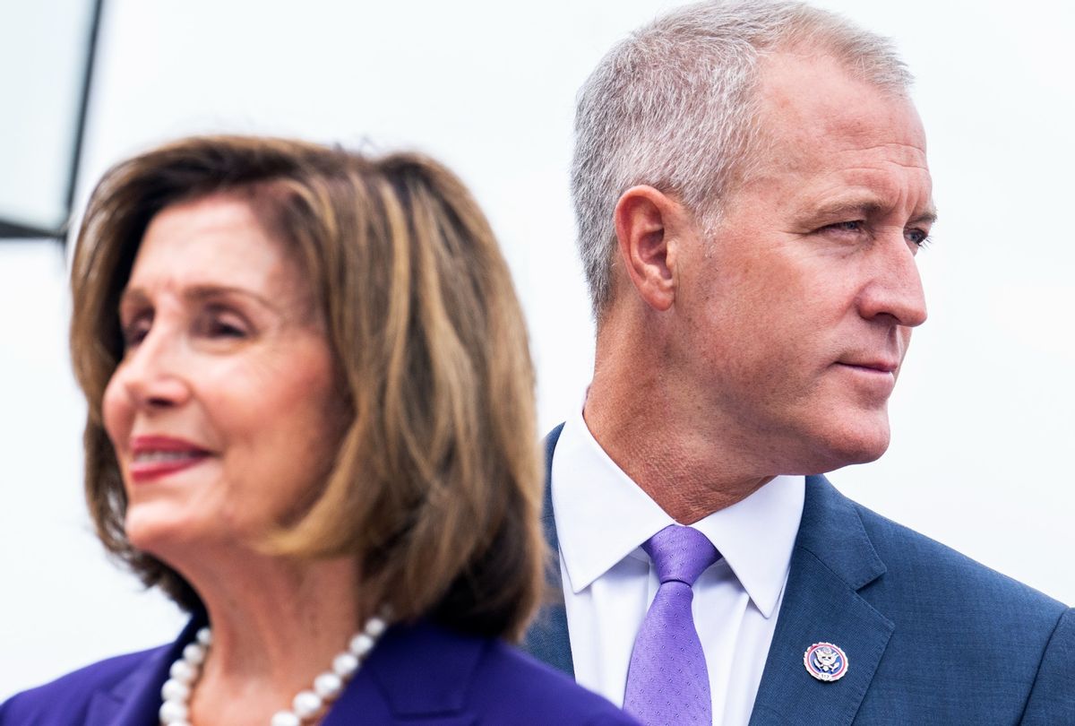 Former Speaker of the House Nancy Pelosi, D-Calif., and Rep. Sean Patrick Maloney, D-N.Y., on the West Front of the U.S. Capitol on Friday, July 29, 2022.  (Tom Williams/CQ-Roll Call, Inc via Getty Images)