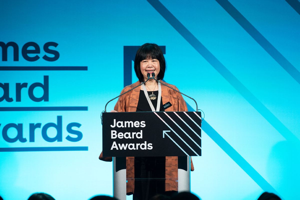 Andrea Nguyen speaks at the 2018 James Beard Media Awards at Pier Sixty at Chelsea Piers on April 27, 2018 in New York City. (Noam Galai/Getty Images)