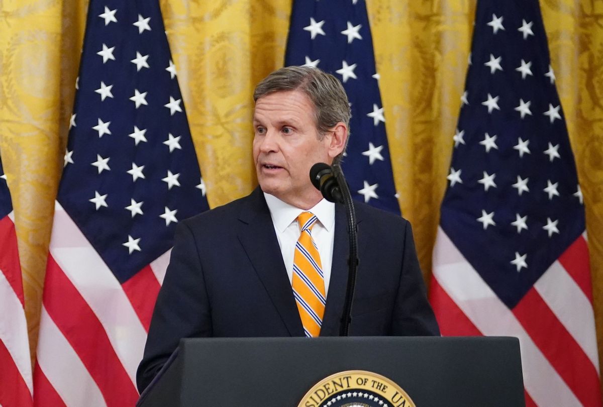 Tennessee Gov. Bill Lee in the East Room of the White House in Washington, DC on April 30, 2020. (MANDEL NGAN/AFP via Getty Images)