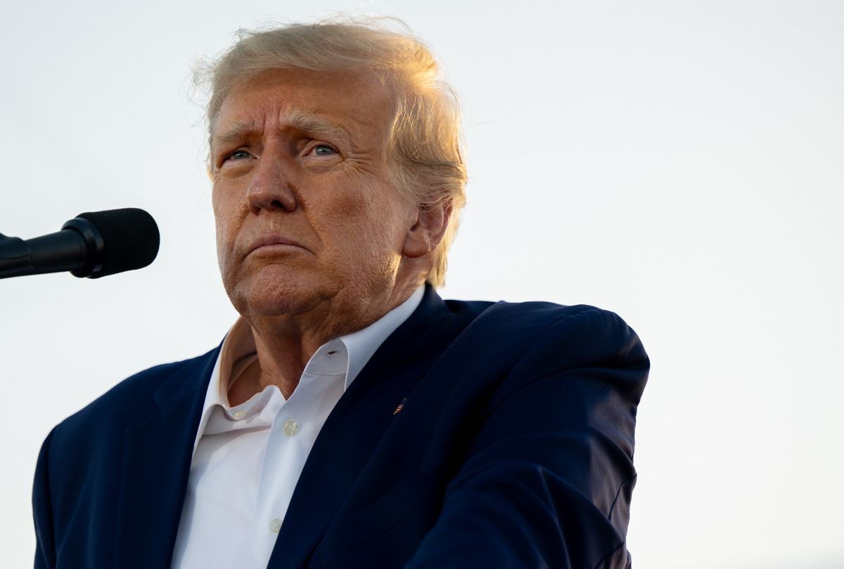 Former President Donald Trump speaks during a rally at the Waco Regional Airport on March 25, 2023 in Waco, Texas. (Brandon Bell/Getty Images)