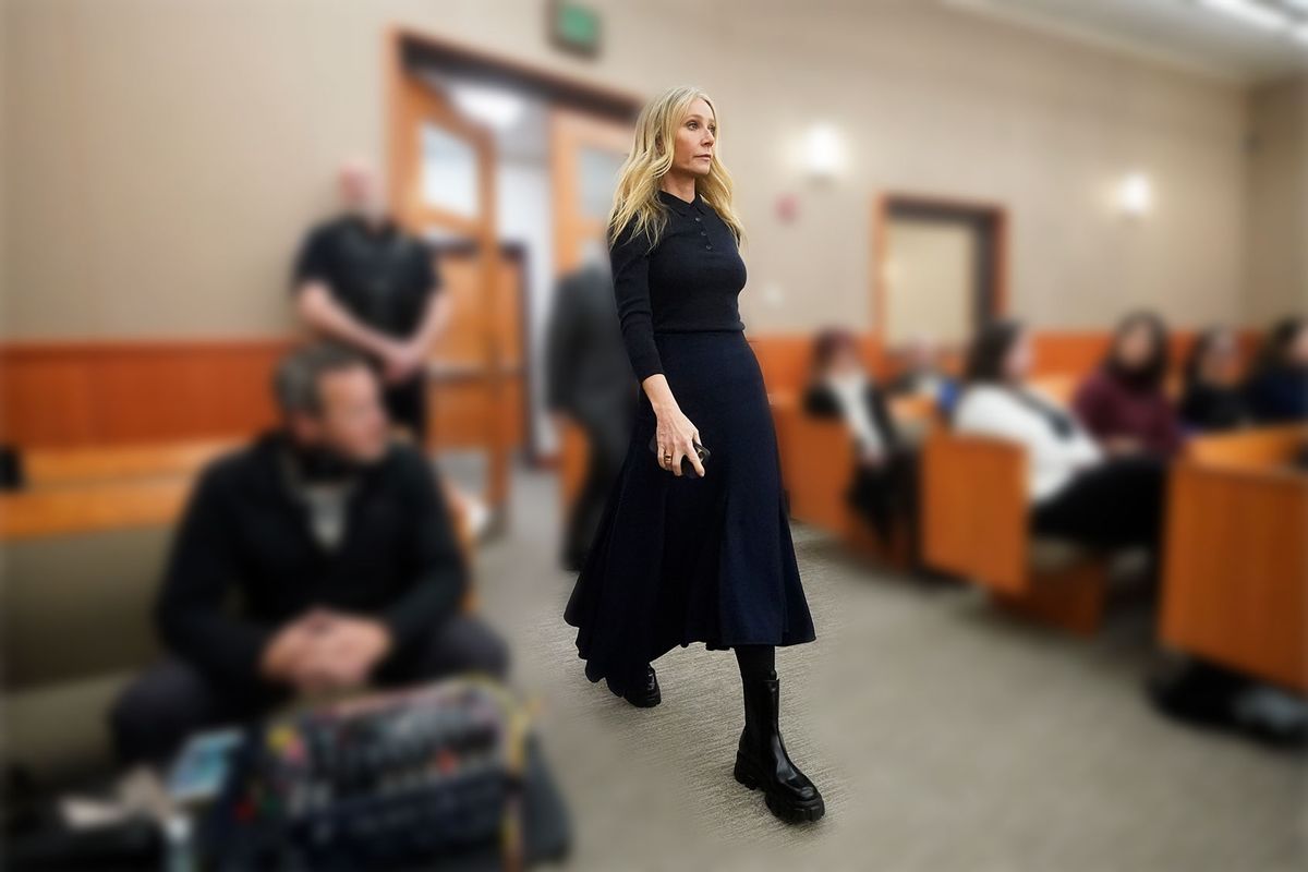 Actress Gwyneth Paltrow enters the courtroom for her trial on March 24, 2023, in Park City, Utah. (Salon/Rick Bowmer-Pool/Getty Images)