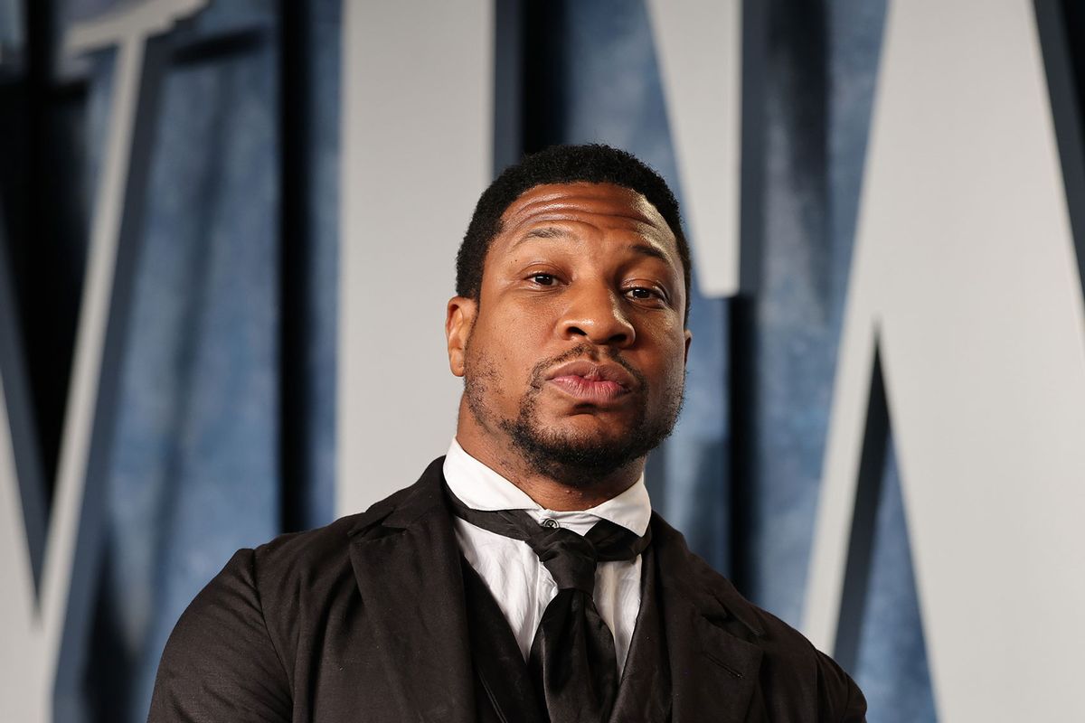 Jonathan Majors attends the 2023 Vanity Fair Oscar Party Hosted By Radhika Jones at Wallis Annenberg Center for the Performing Arts on March 12, 2023 in Beverly Hills, California. (Cindy Ord/VF23/Getty Images for Vanity Fair)