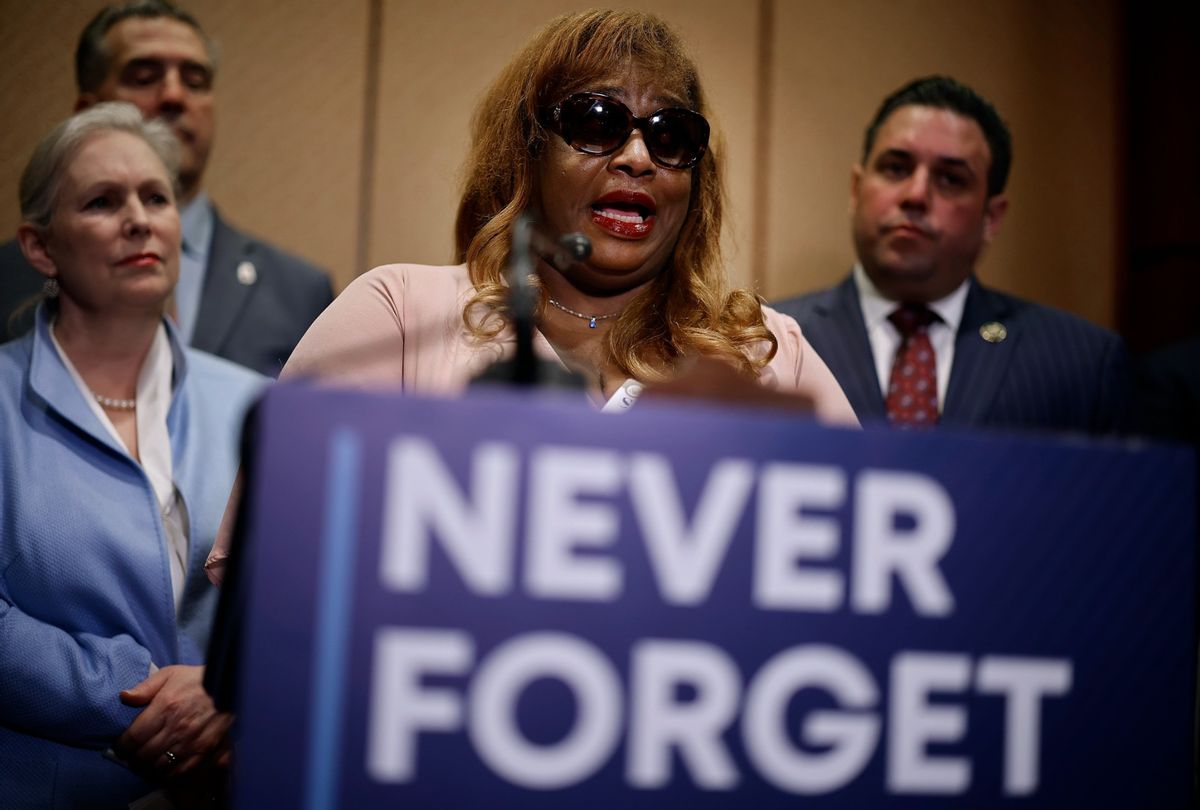 9/11 survivor advocate Mariama James calls for additional federal funding for people who were sickened by their exposure to toxins following the terror attacks during a news conference at the U.S. Capitol on February 28, 2023 in Washington, DC.  (Chip Somodevilla/Getty Images)