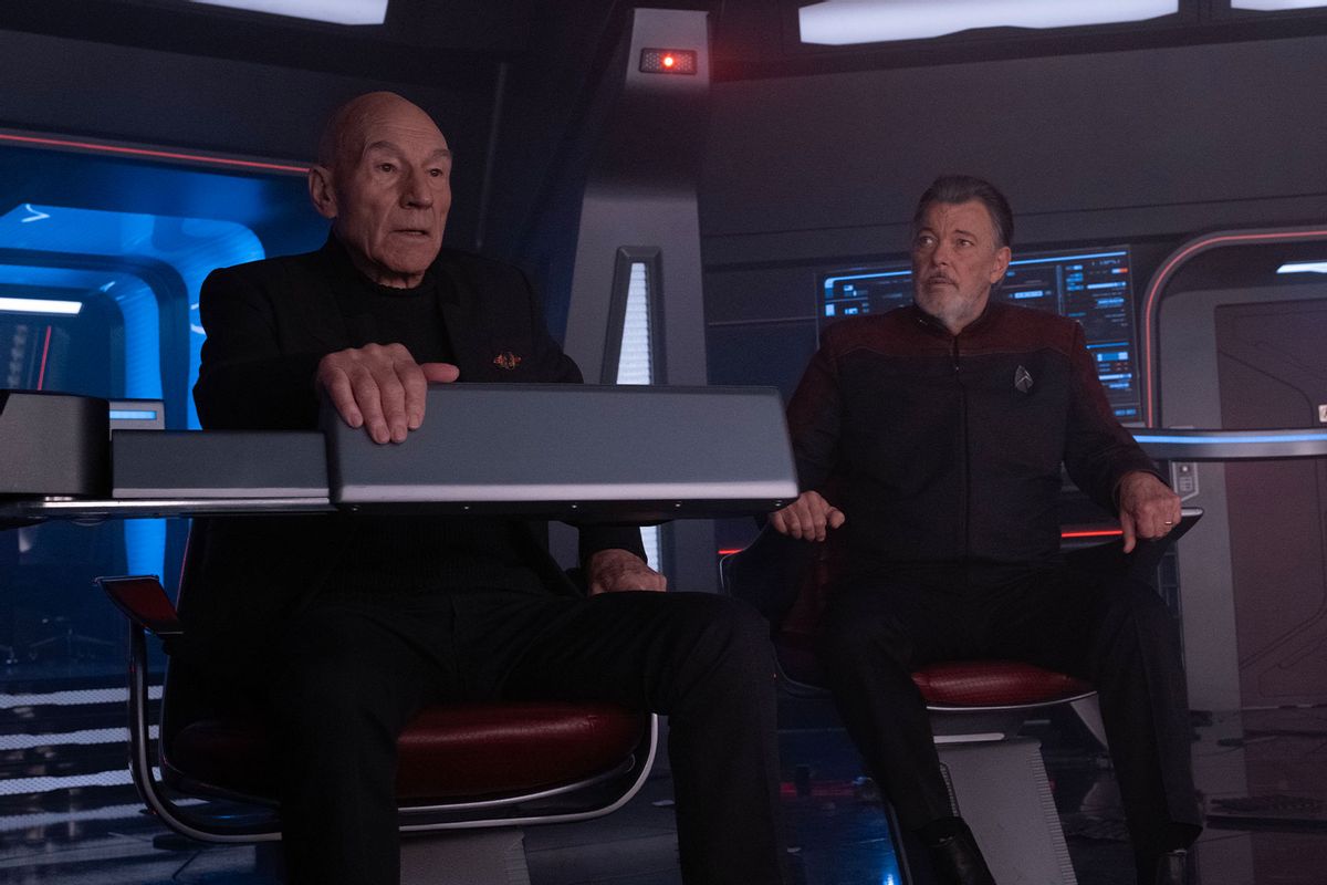 Patrick Steward as Picard and Jonathan Frakes as Riker in "Star Trek: Picard" (Trae Patton/Paramount+)