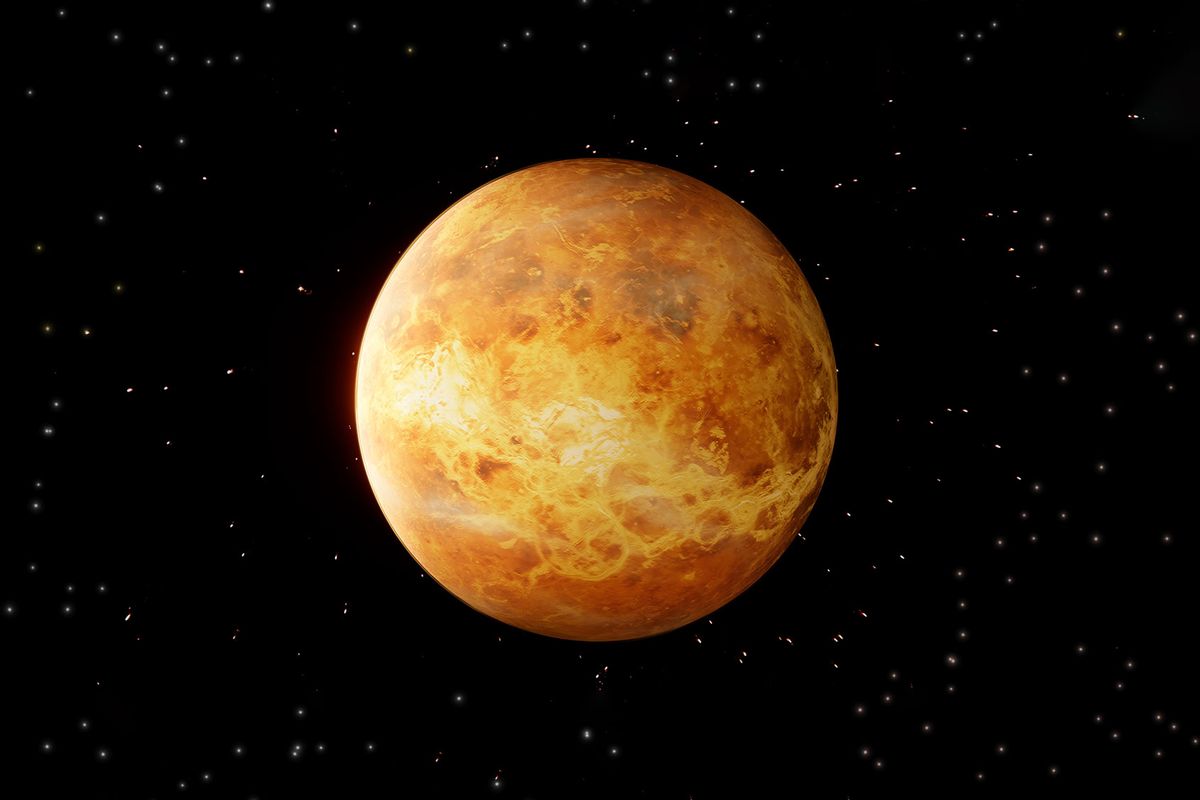 Illustration of planet Venus with visible atmosphere (Getty Images/Artur Plawgo/Science Photo Library)