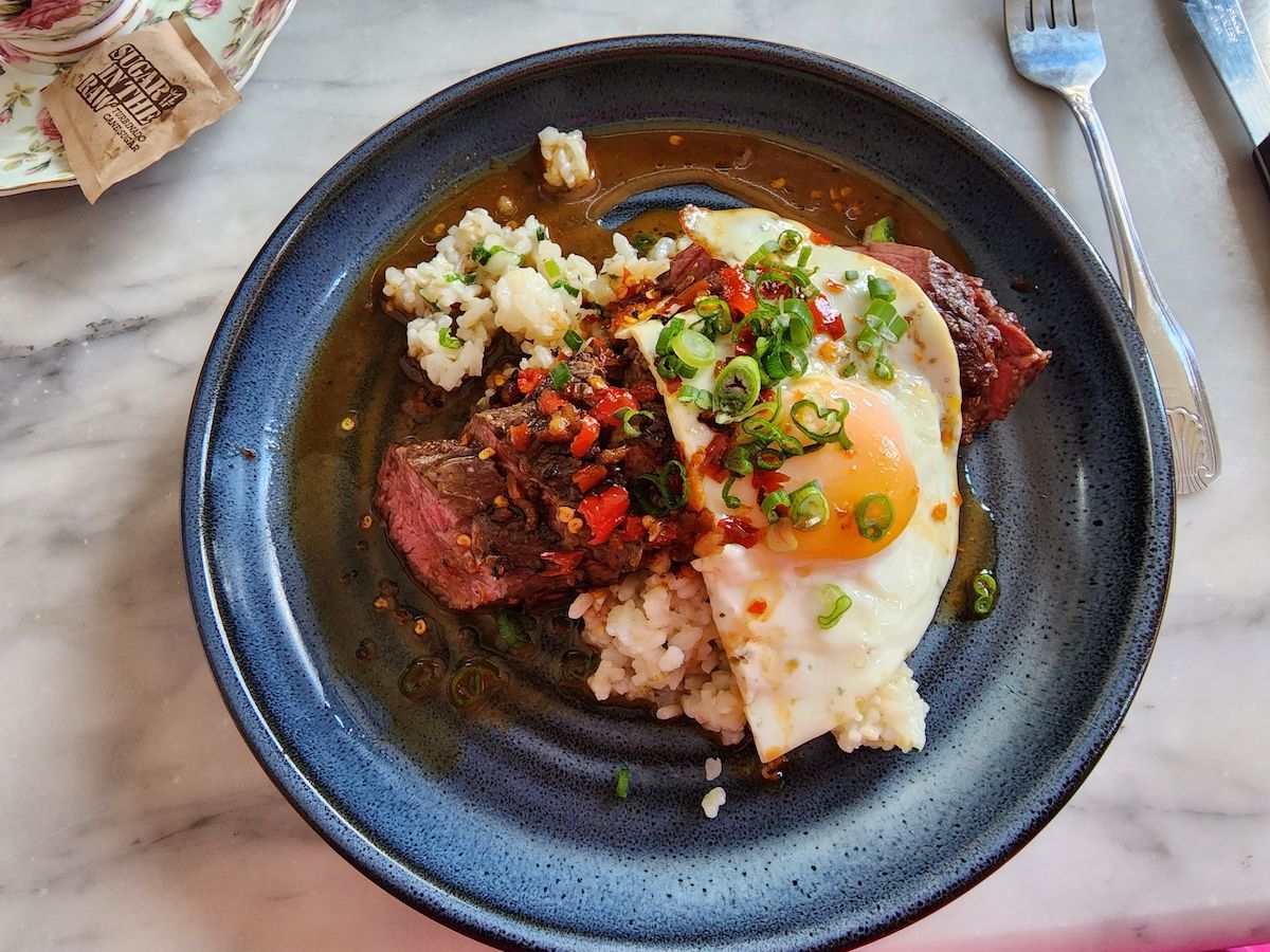 The steak and eggs at Leroy's Greenpoint (Dvorah Milchtein)