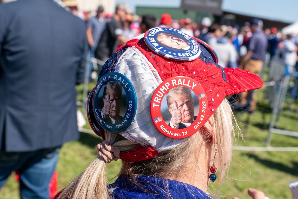 Supporters of former US President Donald Trump arrive for a 2024 election campaign rally in Waco, Texas, March 25, 2023 (SUZANNE CORDEIRO/AFP via Getty Images)