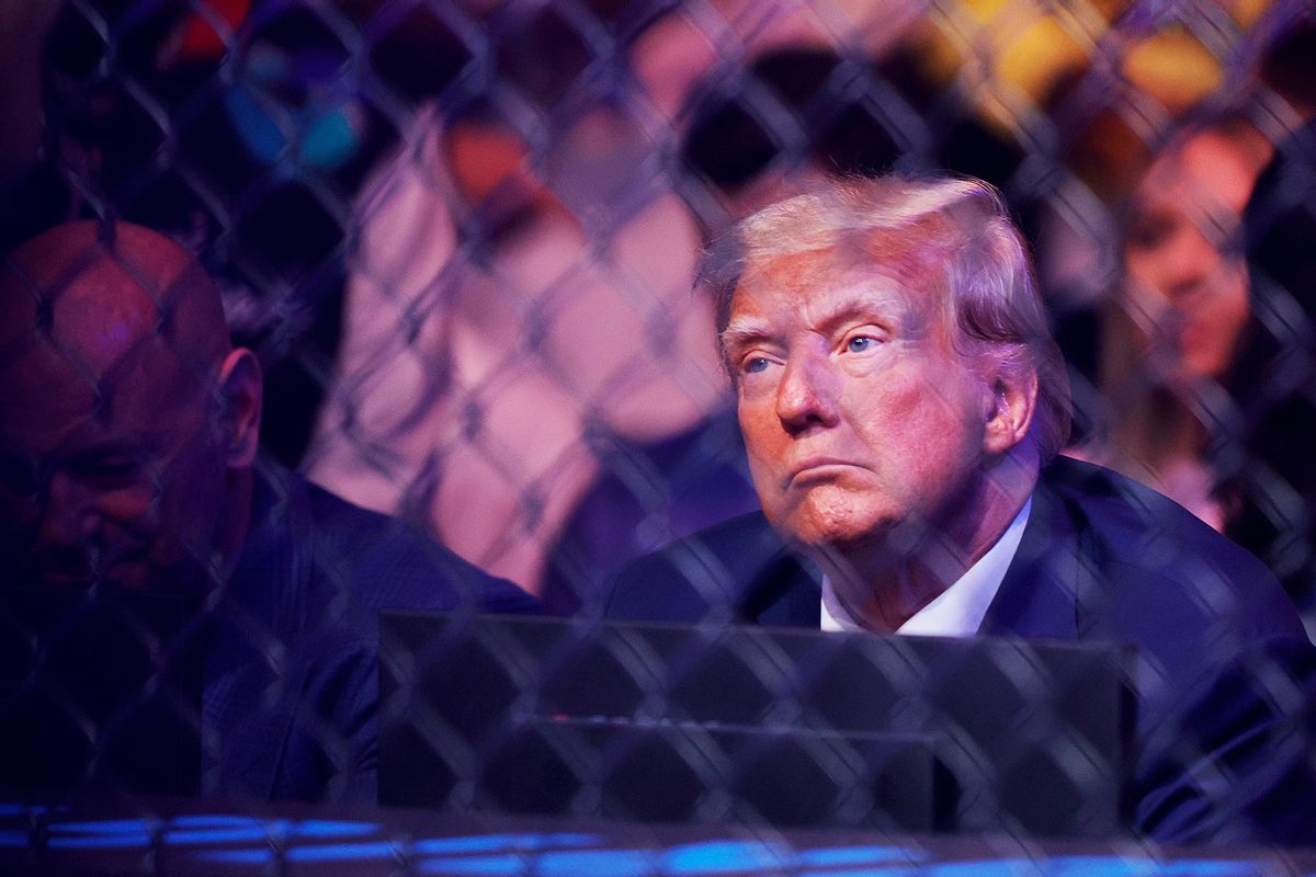 Former U.S. President Donald Trump attends UFC 287 at Kaseya Center on April 08, 2023 in Miami, Florida. (Carmen Mandato/Getty Images)