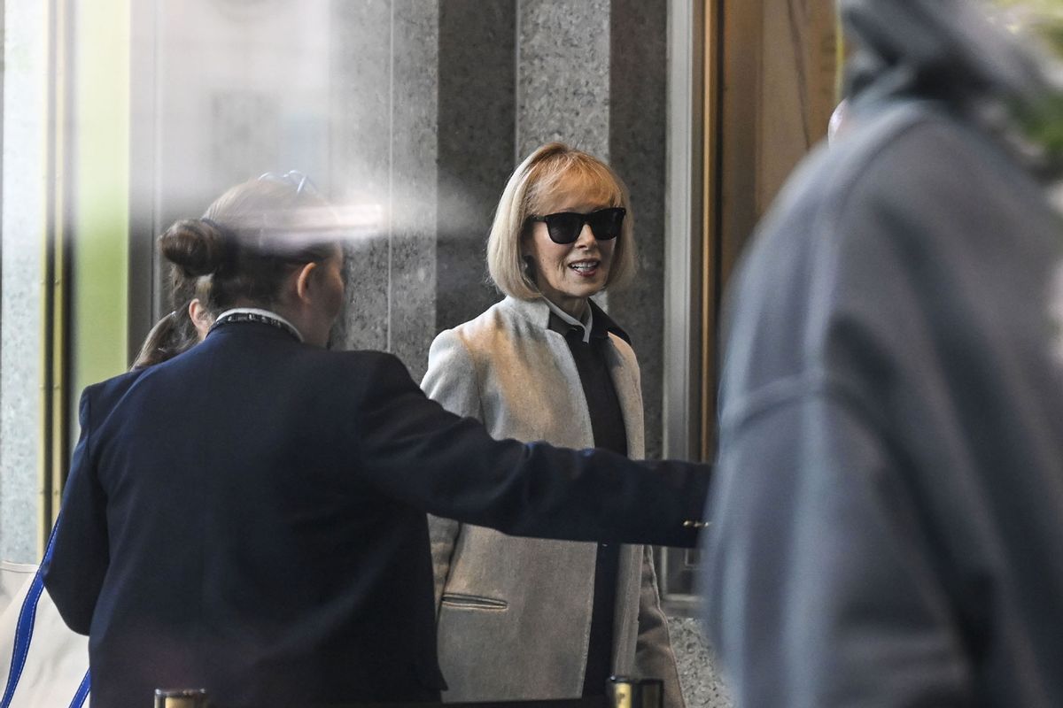 Magazine columnist E. Jean Carroll arrives for the first day of her civil trial against former President Donald Trump at the Manhattan Federal Court in New York, United States on April 25, 2023. (Fatih Aktas/Anadolu Agency via Getty Images)