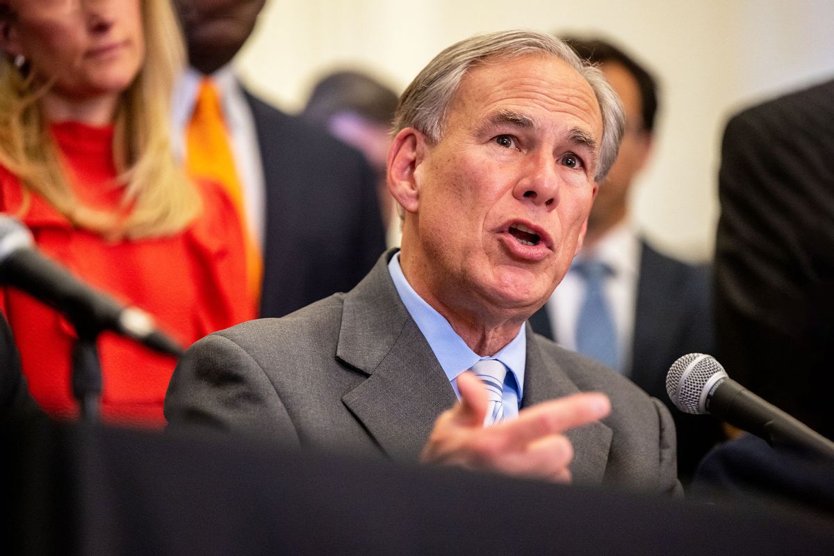 Texas Gov. Greg Abbott speaks during a news conference on March 15, 2023 in Austin, Texas. (Brandon Bell/Getty Images)