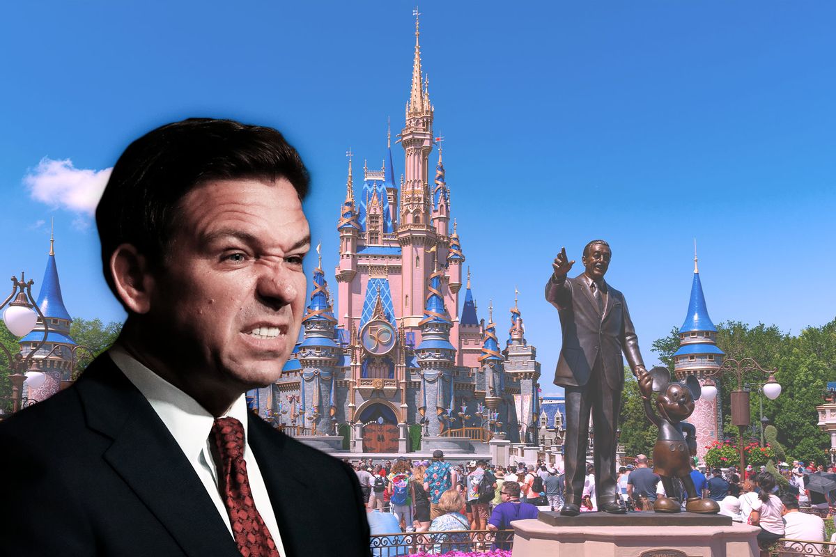 Ron DeSantis |  Disney 'Partners' statue at Magic Kingdom, in Orlando, Florida. (Photo illustration by Salon/Getty Images)