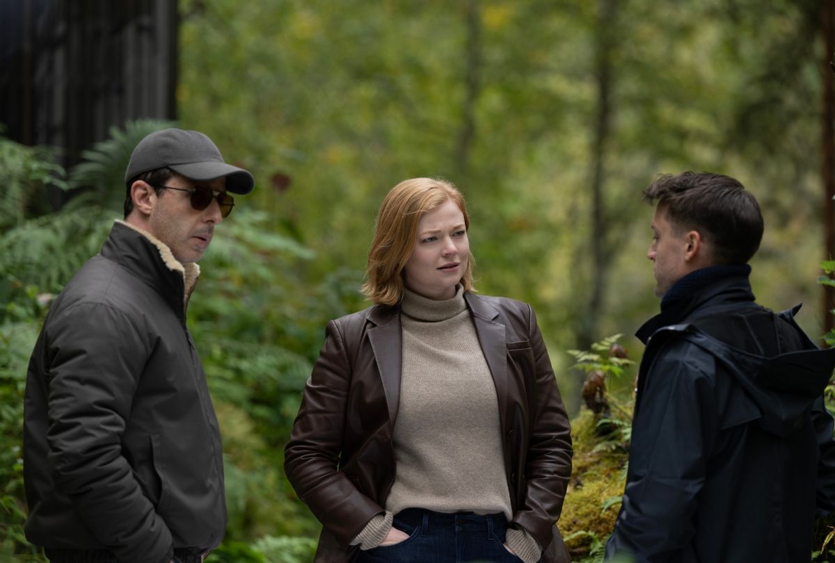 Jeremy Strong, Sarah Snook, Kieran Culkin in "Succession" (Photograph by Graeme Hunter/HBO)