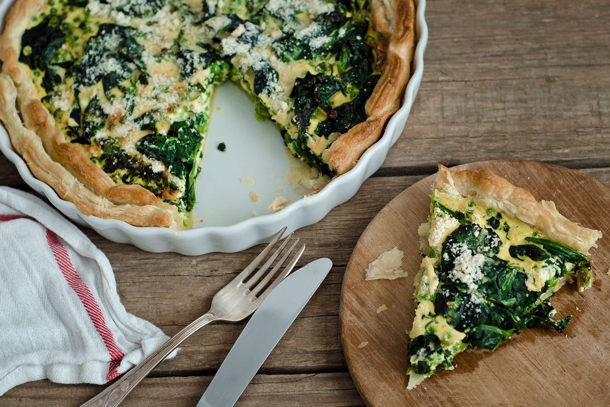Vegetarian spinach pea quiche (Getty Images/Westend61)