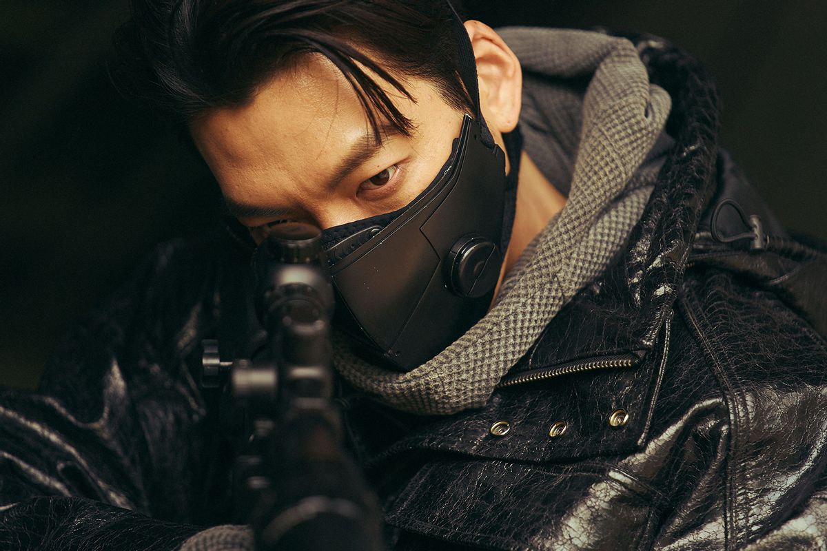 Kim Woo-bin as 5-8 in Black Knight (Kim Jin-young/Netflix)
