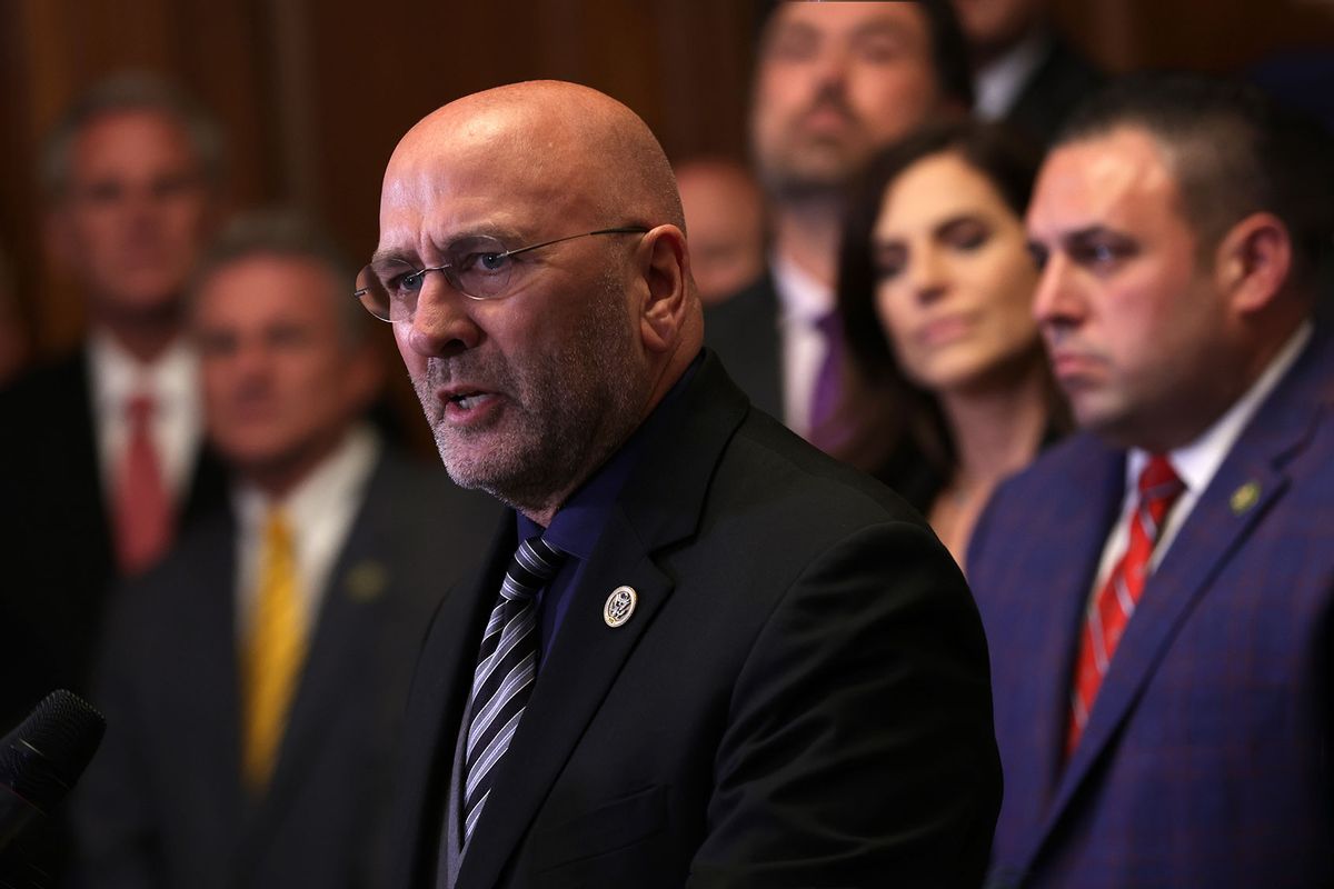 U.S. Rep. Clay Higgins (R-LA) speaks during a news conference at the Capitol on May 15, 2023 in Washington, DC. (Alex Wong/Getty Images)