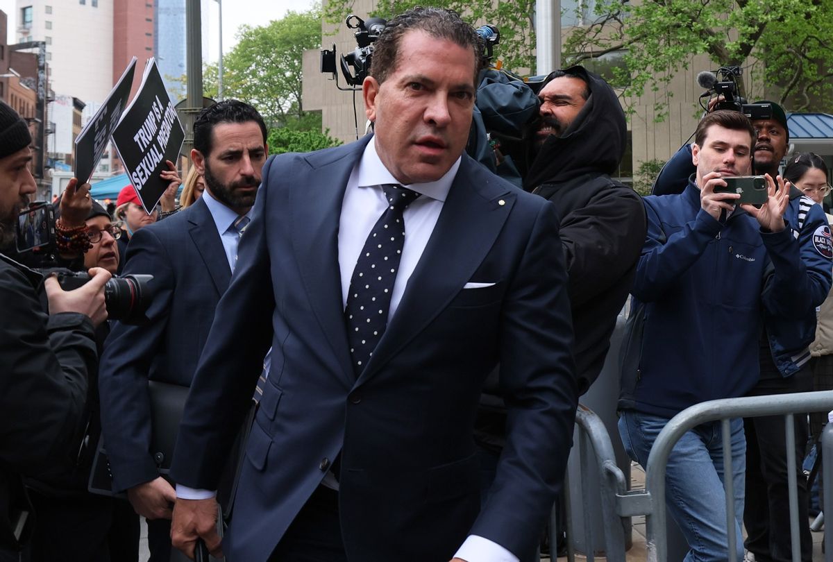 Joe Tacopina, Attorney for former President Donald Trump, arrives for the third day of a civil trial against the former president at Manhattan Federal Court on April 27, 2023 in New York City.  (Michael M. Santiago/Getty Images)
