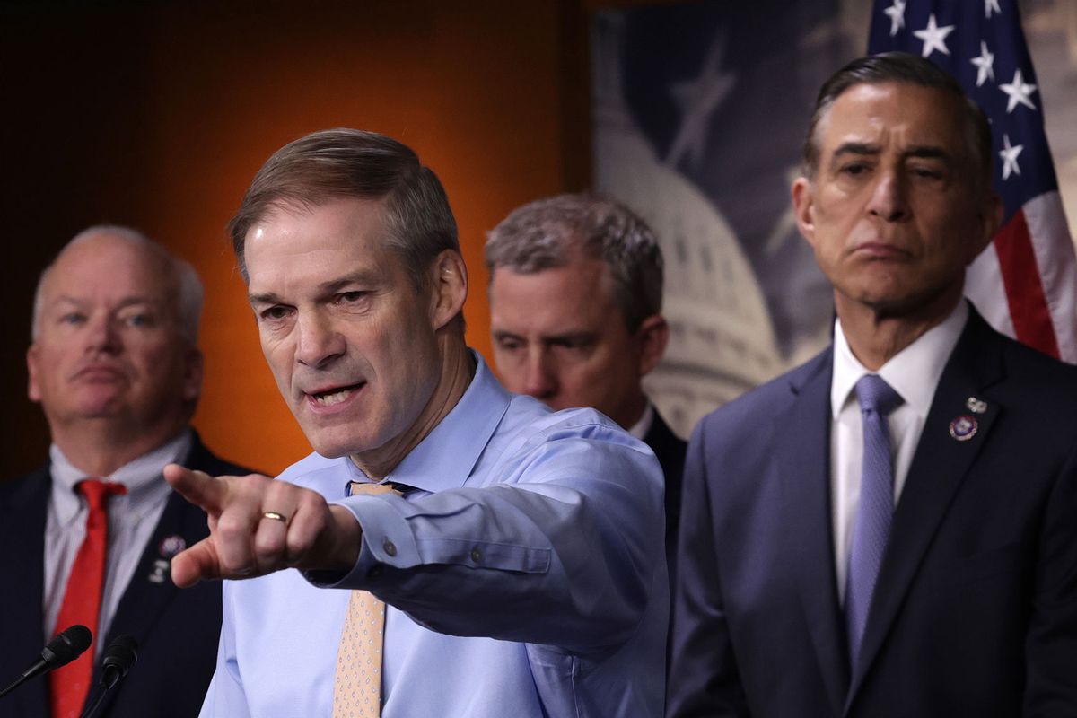 U.S. Rep. Jim Jordan (R-OH) speaks during a news conference on “FBI whistleblower testimony” at the U.S. Capitol on May 18, 2023 in Washington, DC. (Alex Wong/Getty Images)