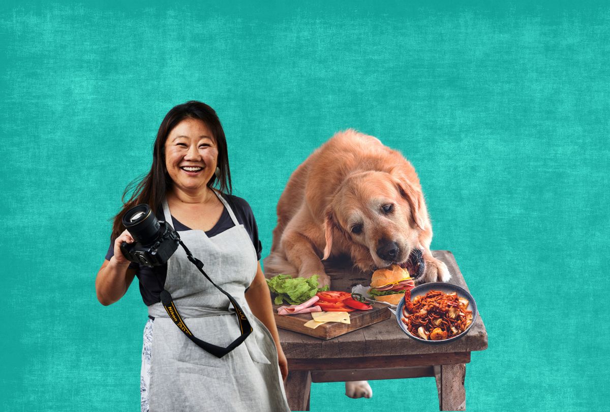 Author Nagi Maehashi of RecipeTin Eats and her dog, Dozer (Photo illustration by Salon / Rob Palmer/ Countryman Press)