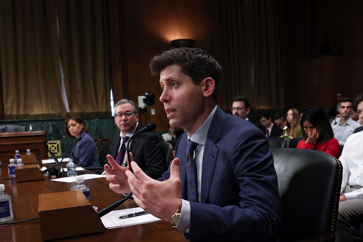 Samuel Altman, CEO of OpenAI, testifies before the Senate Judiciary Subcommittee on Privacy, Technology, and the Law May 16, 2023 in Washington, DC. (Win McNamee/Getty Images)