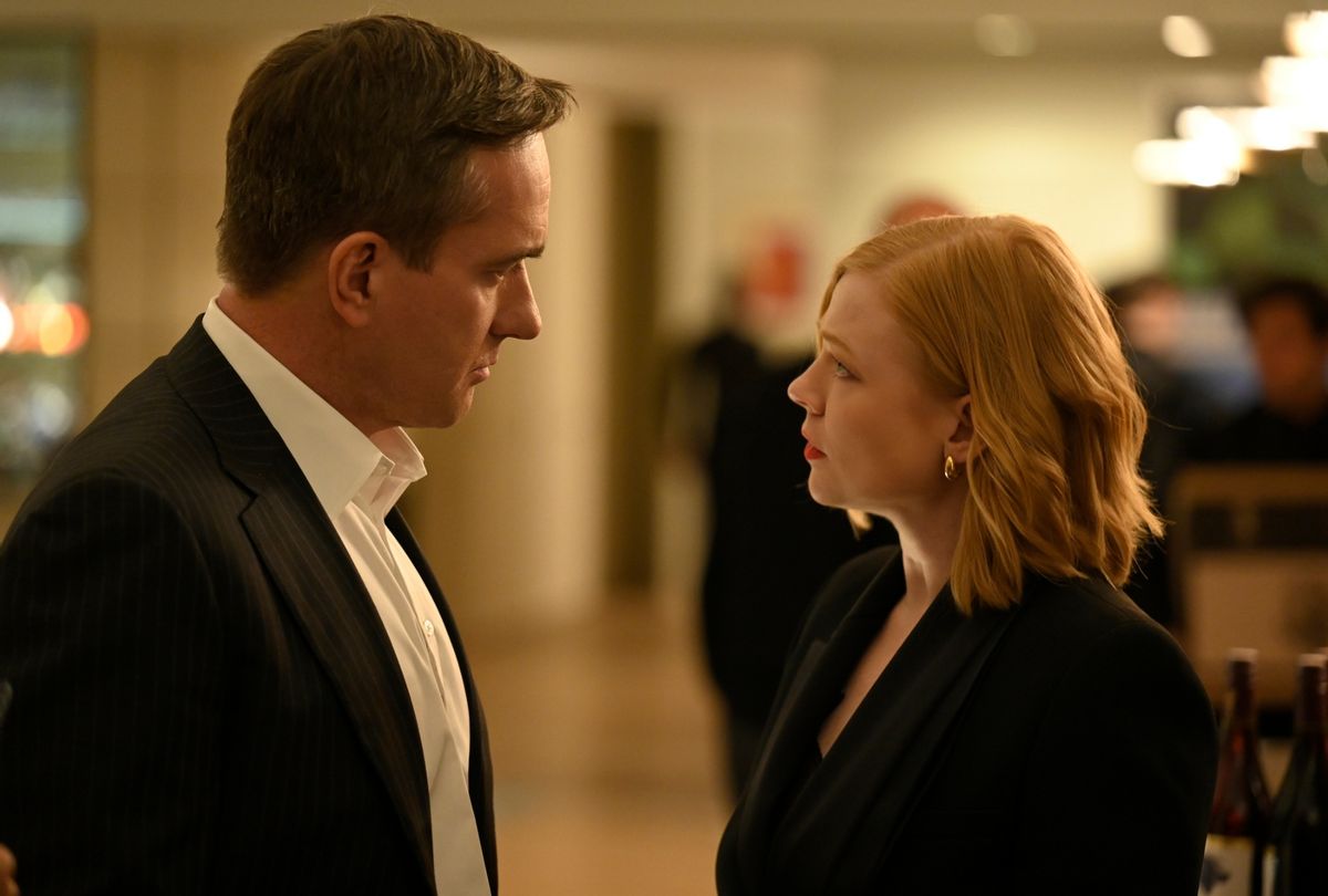 Matthew Macfadyen, Sarah Snook in "Succession" (Photograph by David Russell/HBO)
