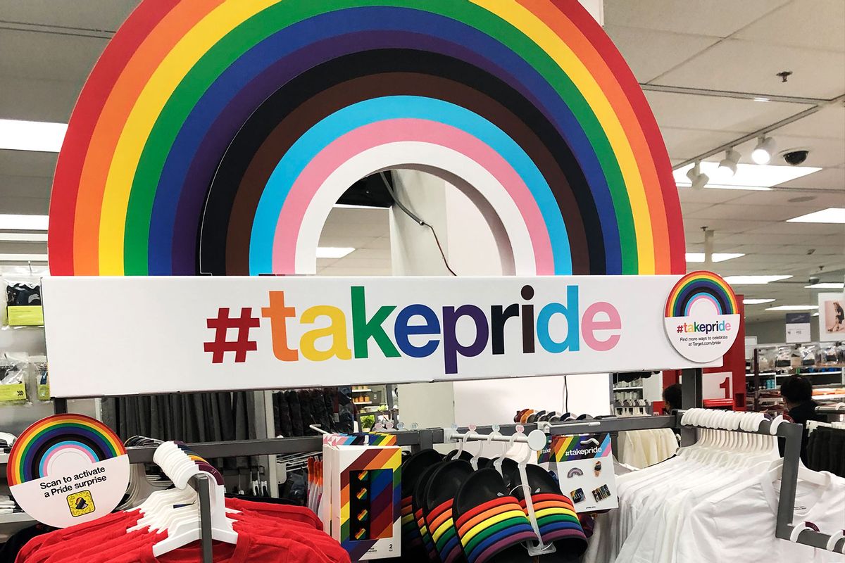 Take Pride, merchandise display, Target Store, Queens, New York. (Lindsey Nicholson/Education Images/Universal Images Group via Getty Images)